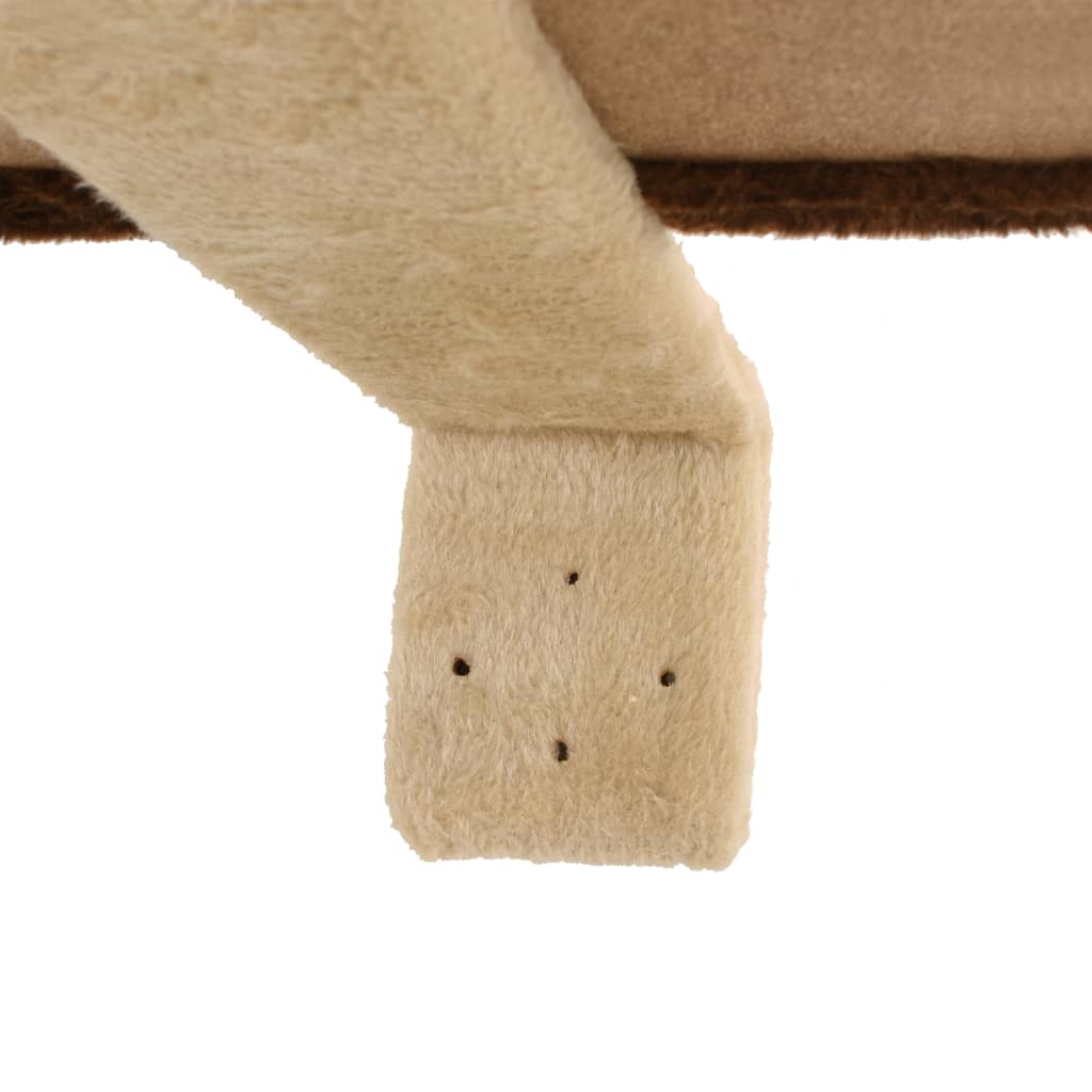 Rascador de gato de pared postes de sisal 194 cm beige y marrón