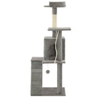 Rascador para gatos con poste de sisal 120 cm gris