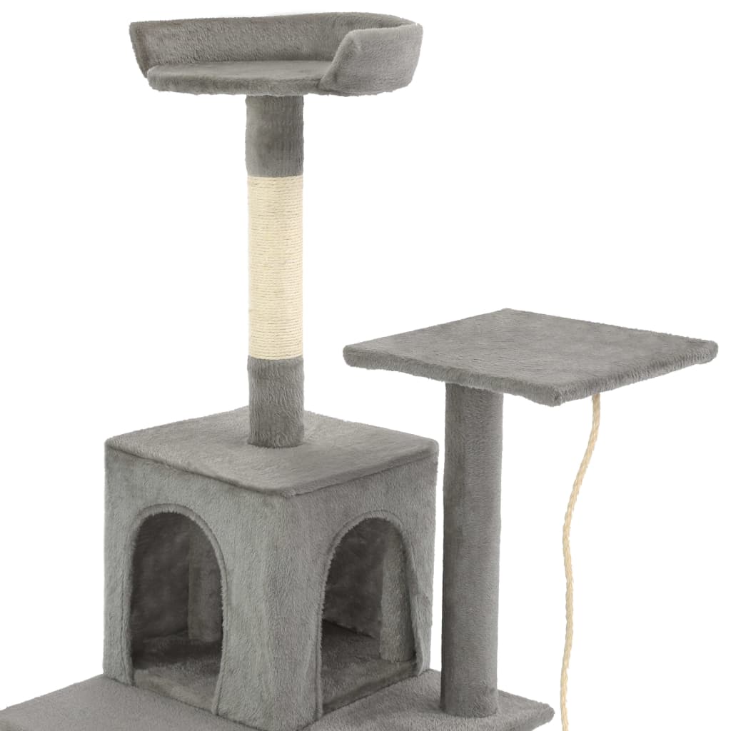 Rascador para gatos con poste de sisal 120 cm gris