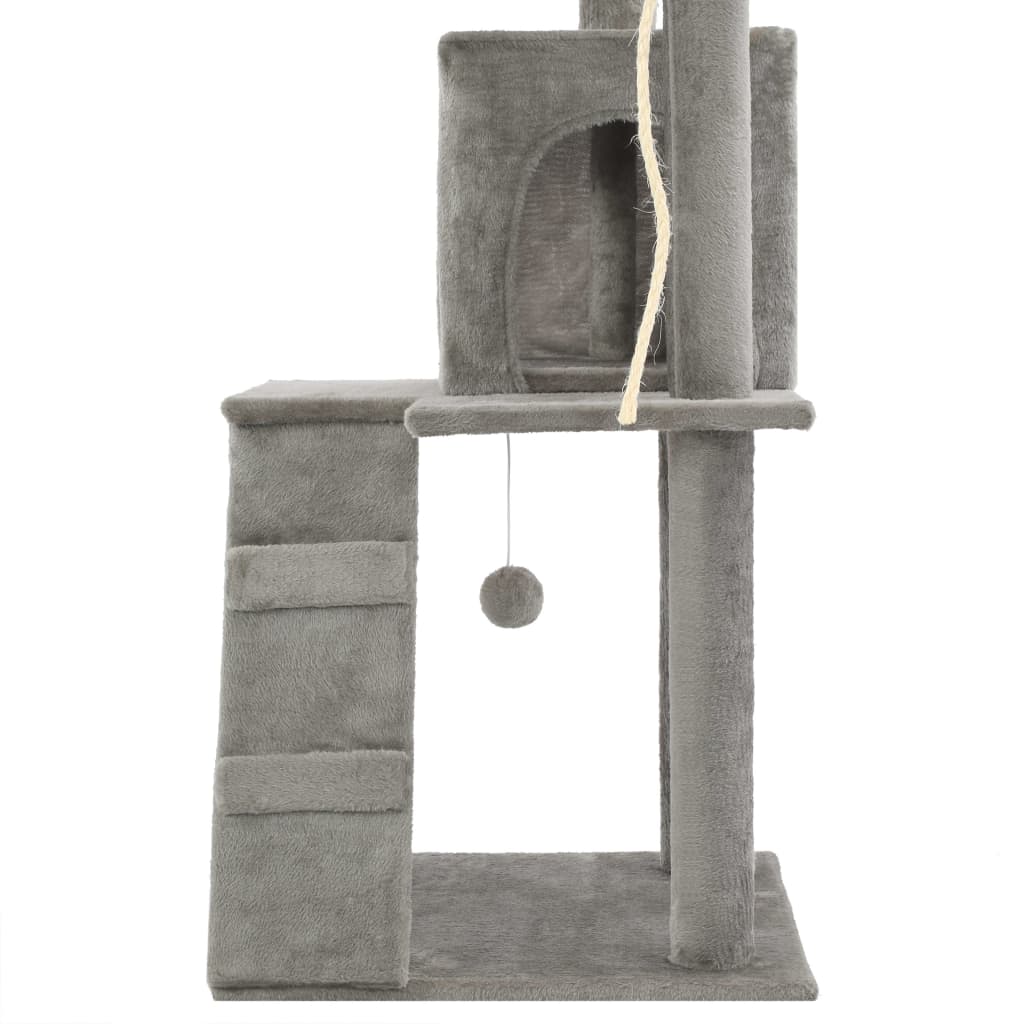 Rascador para gatos con poste de sisal 120 cm gris