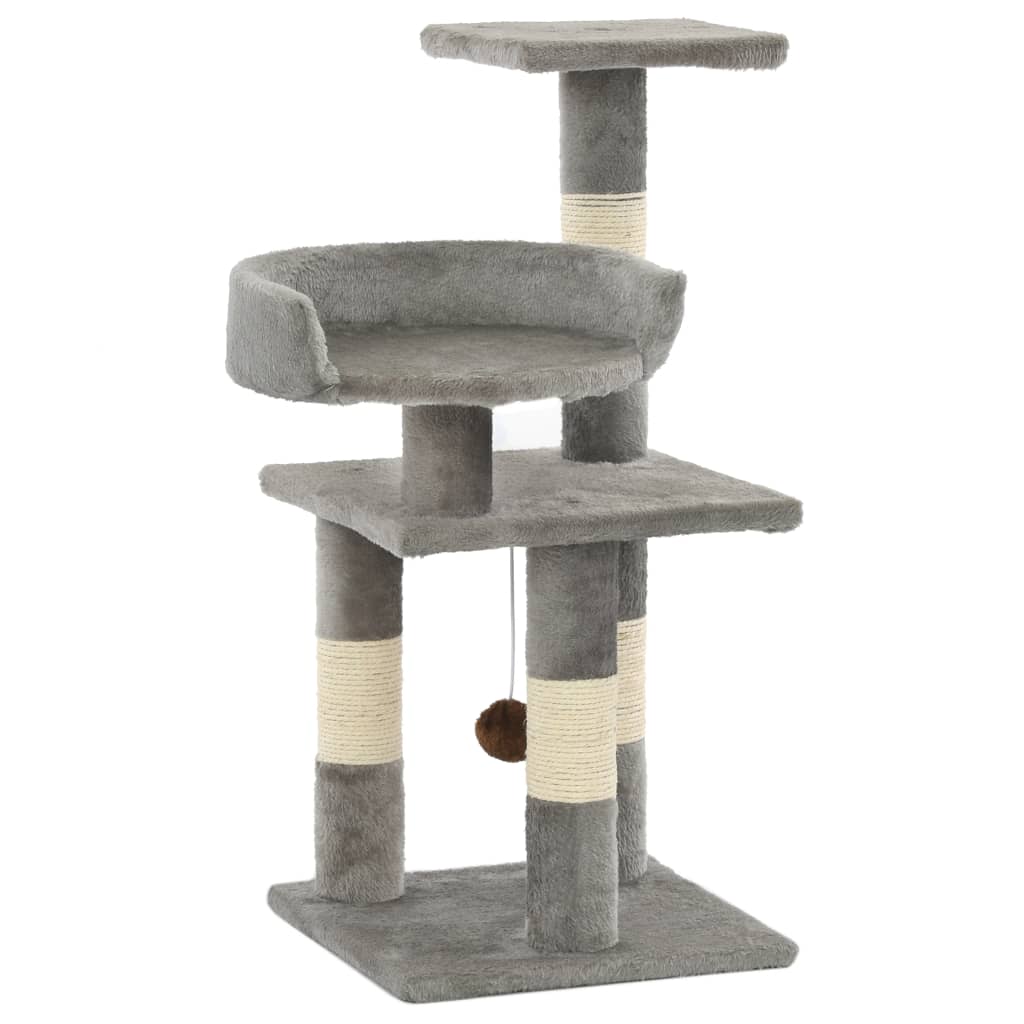 Rascador para gatos con poste de sisal 40 cm beige y marrón