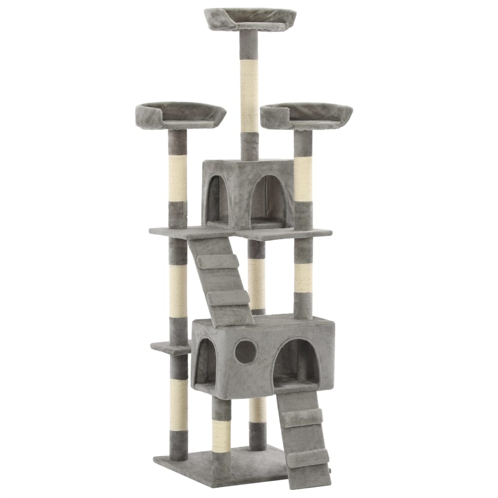 Rascador para gatos con poste rascador de sisal 150 cm gris