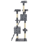 Rascador para gatos poste rascador de sisal 170 cm huellas gris