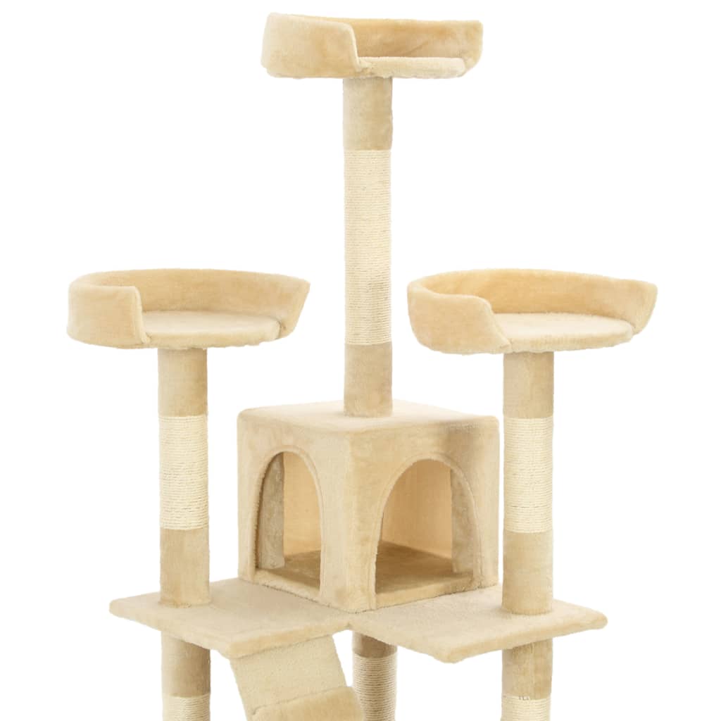Rascador para gatos poste rascador de sisal 170 cm beige