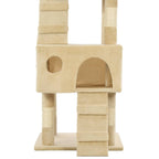 Rascador para gatos poste rascador de sisal 170 cm beige