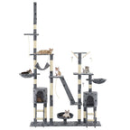 Rascador para gatos con poste de sisal 230-250 cm huellas gris