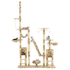 Rascador para gatos con poste de sisal 230-250 cm huellas beige
