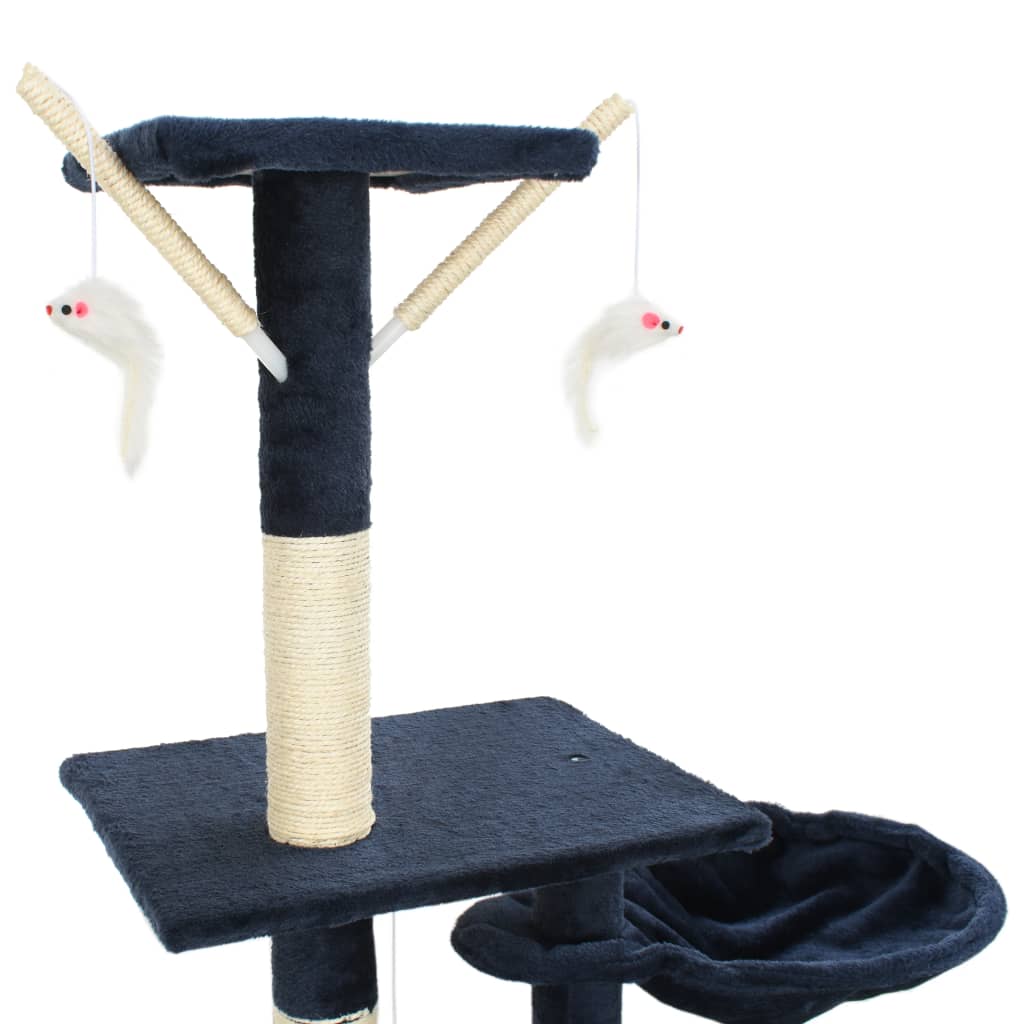Rascador para gatos con poste de sisal 230-250 cm azul