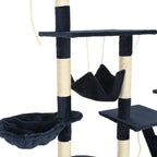 Rascador para gatos con poste de sisal 230-250 cm azul