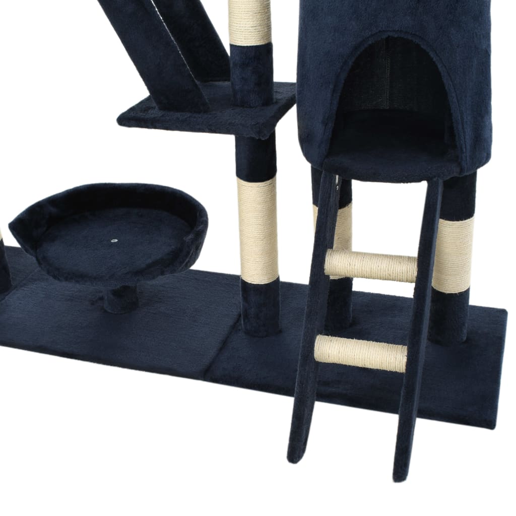 Rascador para gatos con poste de sisal 230-250 cm azul