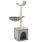 Arranhador para gatos com poste de sisal 105 cm cinzento