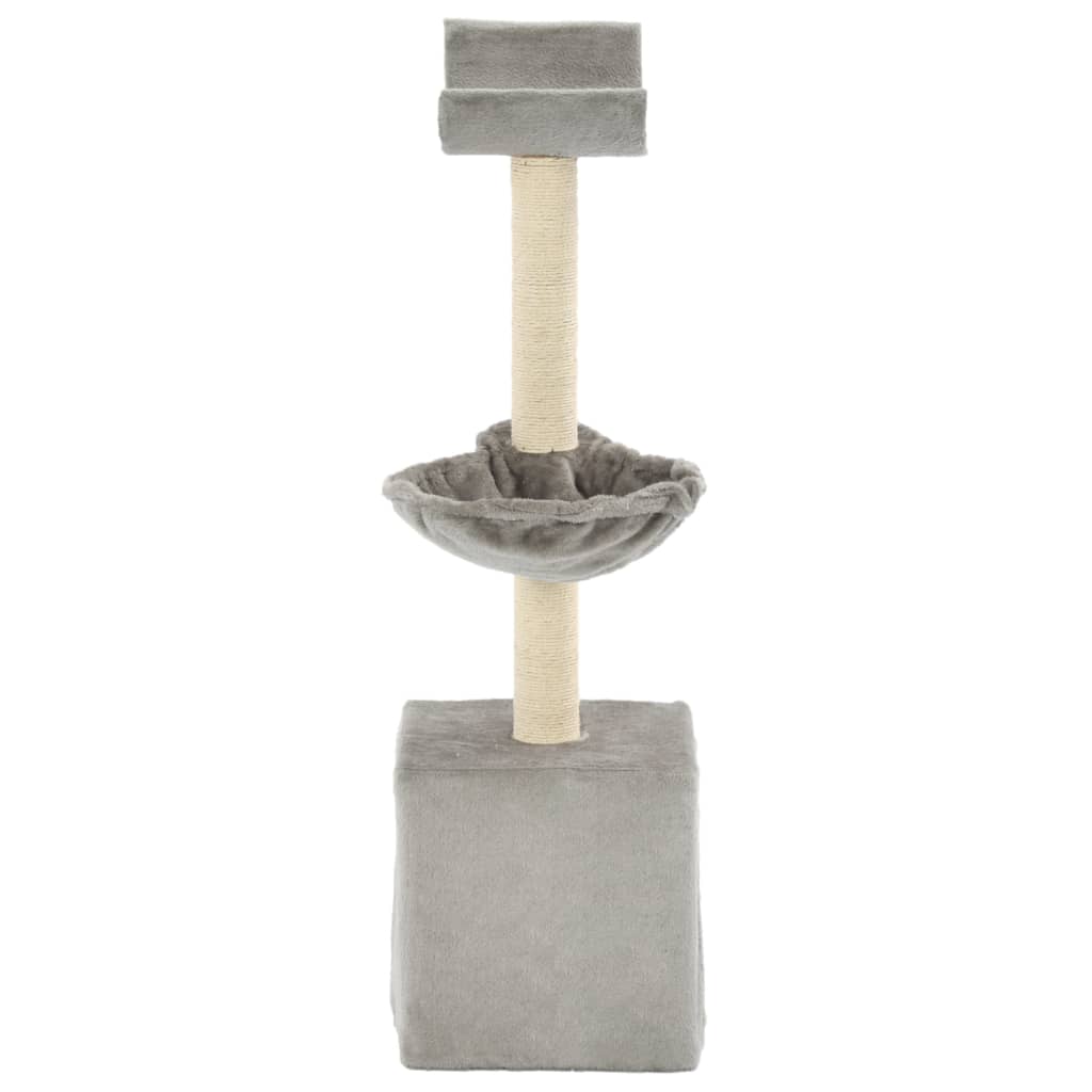 Rascador para gatos con poste de sisal 105 cm gris
