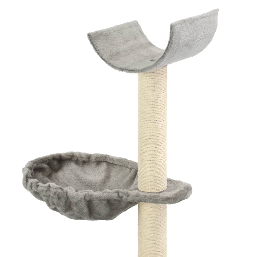Rascador para gatos con poste de sisal 105 cm gris