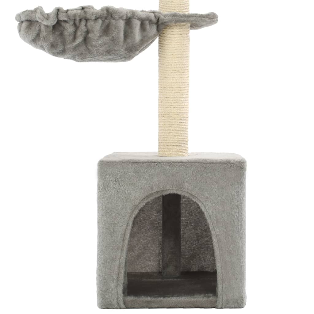 Rascador para gatos con poste de sisal 105 cm gris