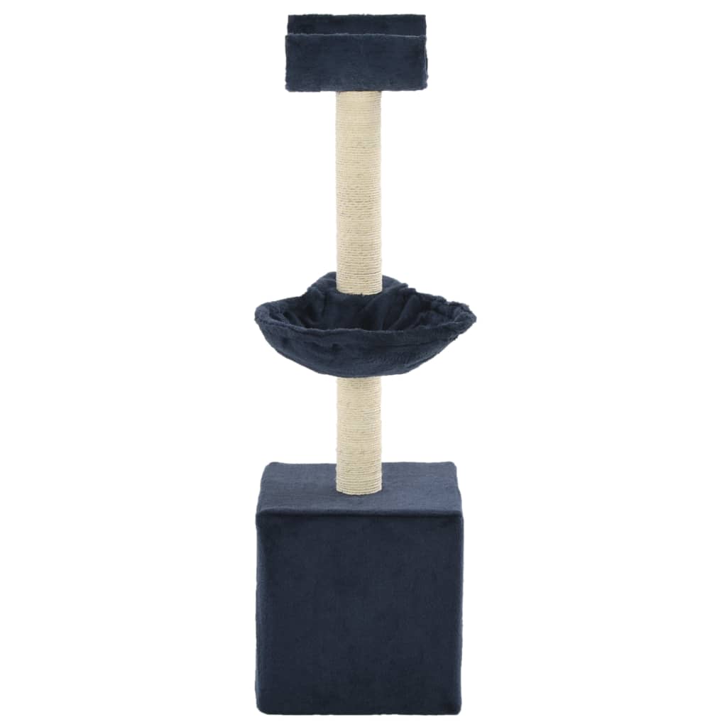 Rascador para gatos con poste de sisal 105 cm azul