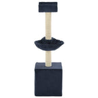 Rascador para gatos con poste de sisal 105 cm azul