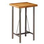 Mesa alta de bar teca maciza reciclada 60x60x107 cm