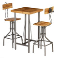 Juego de mesa alta y taburetes 3 piezas teca maciza reciclada