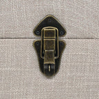 Banco de almacenamiento madera maciza y acero 111x34x37 cm