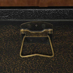 Banco de almacenaje madera maciza cuero sintético 80,5x41x50cm