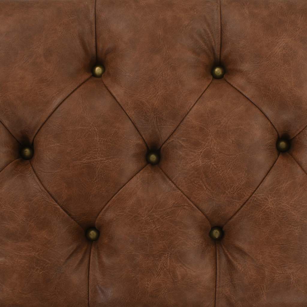 Banco de almacenaje madera maciza cuero sintético 80,5x41x50cm