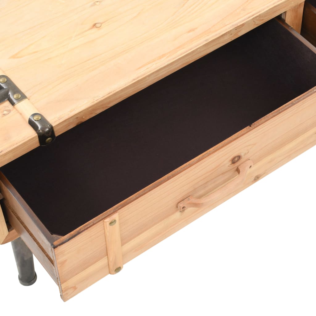 Mueble para TV madera maciza de abeto 120x33x35 cm