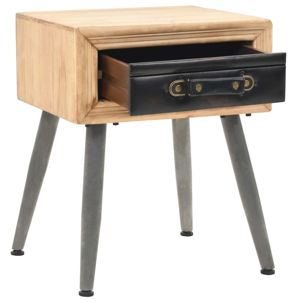 Mesita de noche de madera maciza de abeto 43x38x50 cm