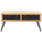 Mesa de centro de madera maciza de abeto 115x55x50 cm