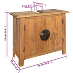 Mueble de lavabo madera maciza de pino 70x32x63 cm