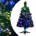 Árbol de Navidad artificial fibra óptica verde 64 cm
