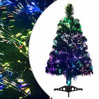 Árbol de Navidad artificial fibra óptica verde 64 cm