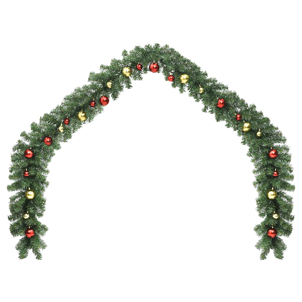 Guirnalda de Navidad decorada con bolas y luces LED 10 m