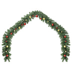 Guirnalda de Navidad decorada con bolas y luces LED 10 m