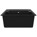 Fregadero de cocina con 2 senos granito negro