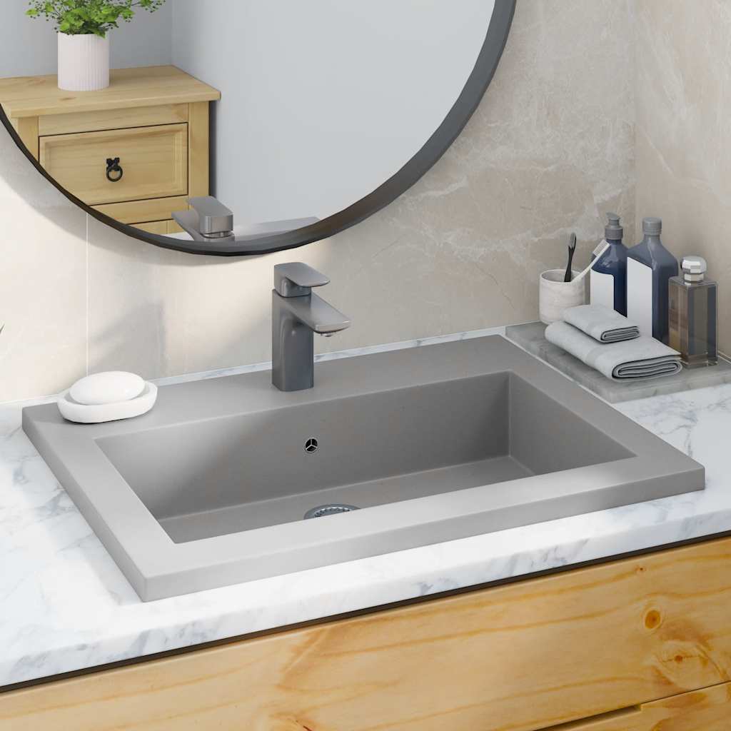 Lavabo de granito blanco 600x450x120 mm