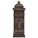 Buzón de columna de aluminio estilo vintage inoxidable bronce
