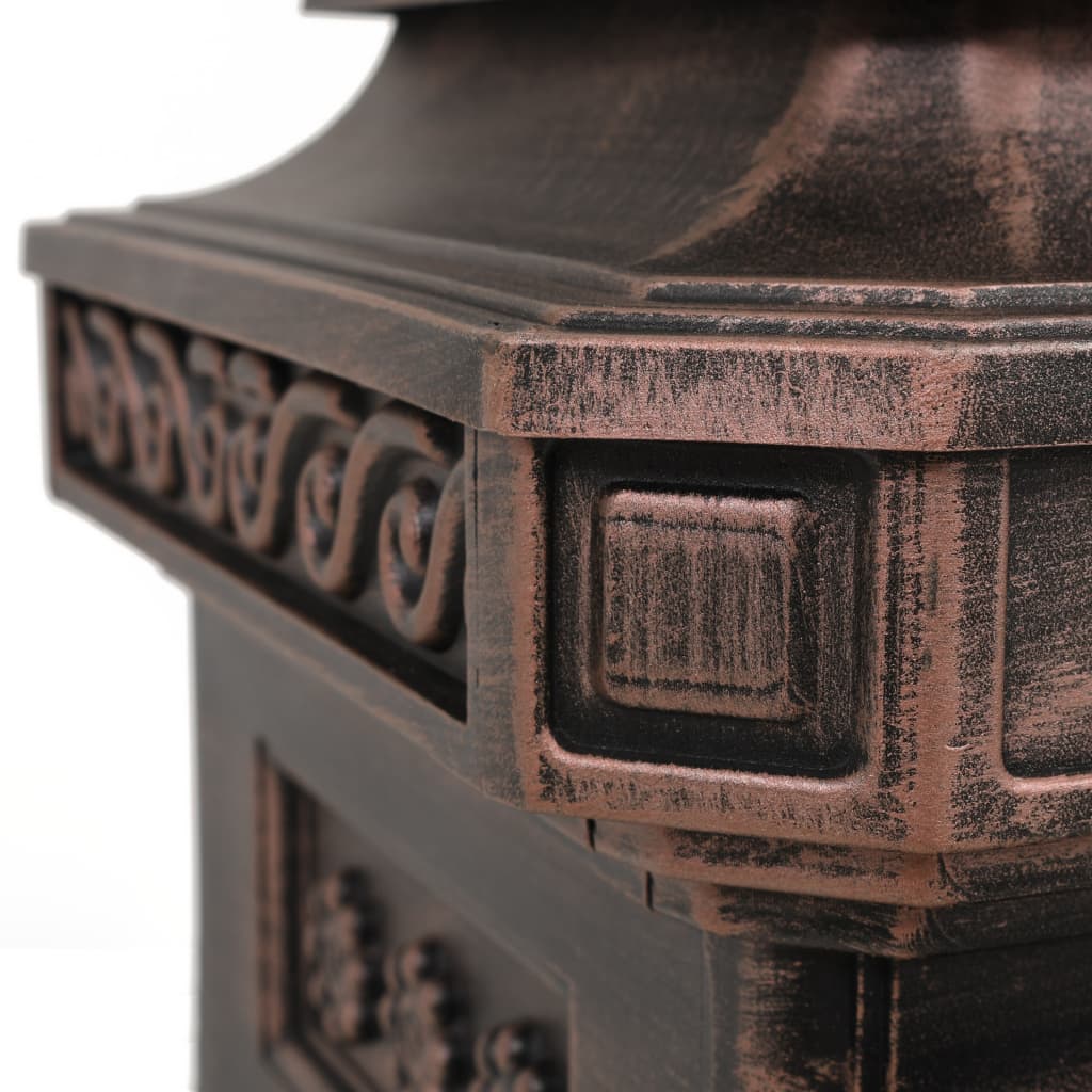 Buzón de columna de aluminio estilo vintage inoxidable bronce