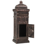 Buzón de columna de aluminio estilo vintage inoxidable bronce