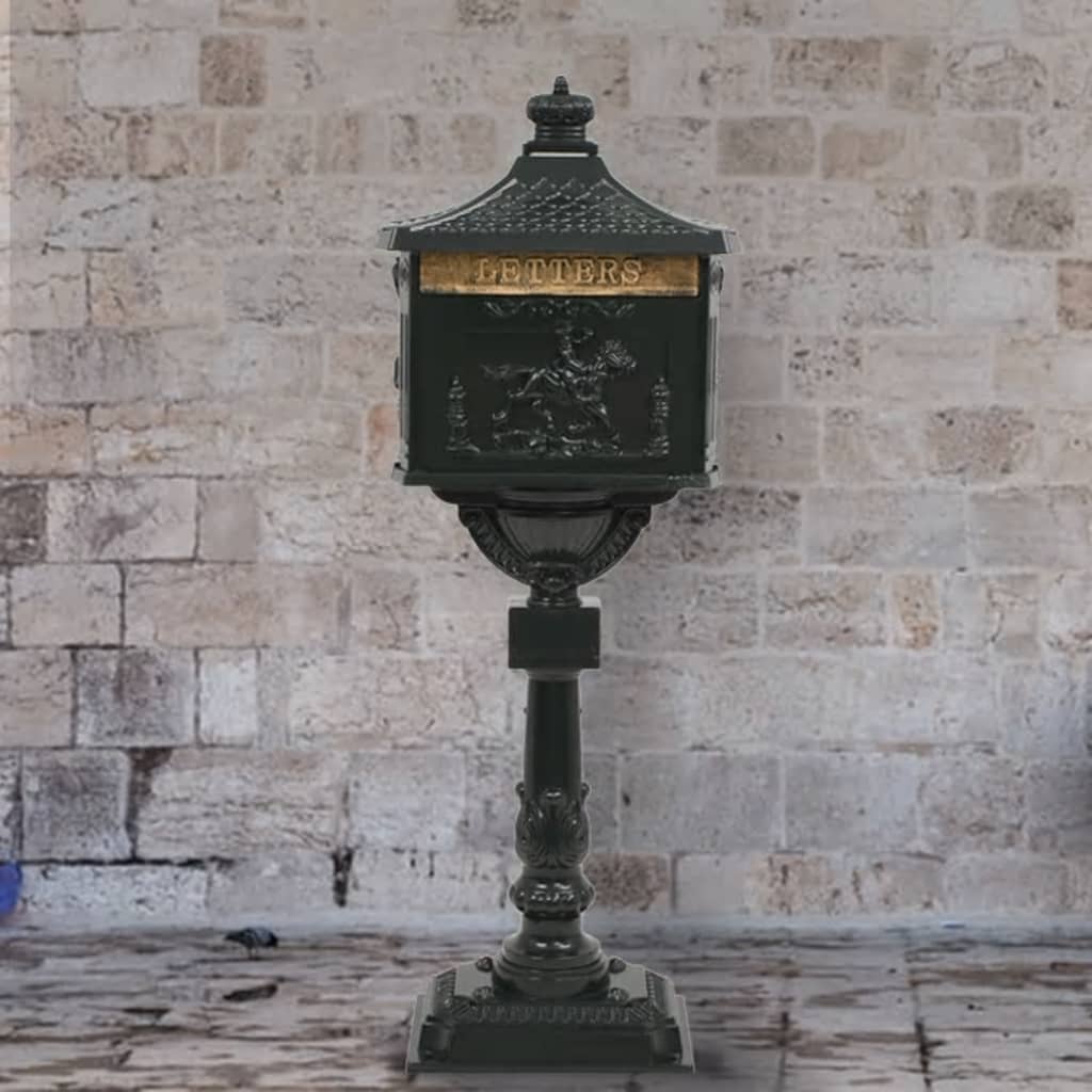 Buzón de pedestal de aluminio estilo vintage inoxidable blanco