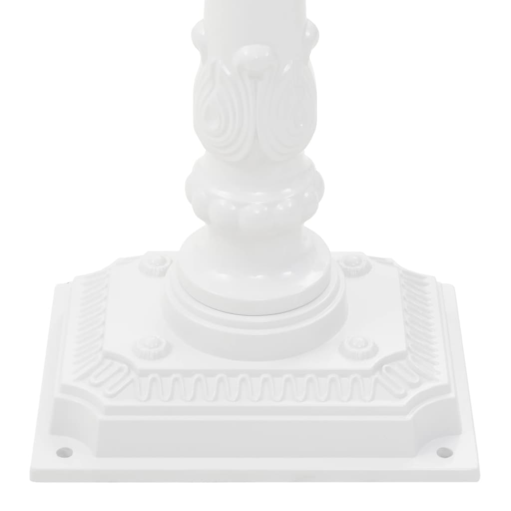 Buzón de pedestal de aluminio estilo vintage inoxidable blanco