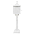 Buzón de pedestal de aluminio estilo vintage inoxidable blanco