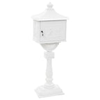 Buzón de pedestal de aluminio estilo vintage inoxidable blanco
