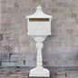 White stainless vintage style aluminum pedestal mailbox