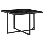 Set comedor de jardín 5 piezas y cojines ratán sintético negro