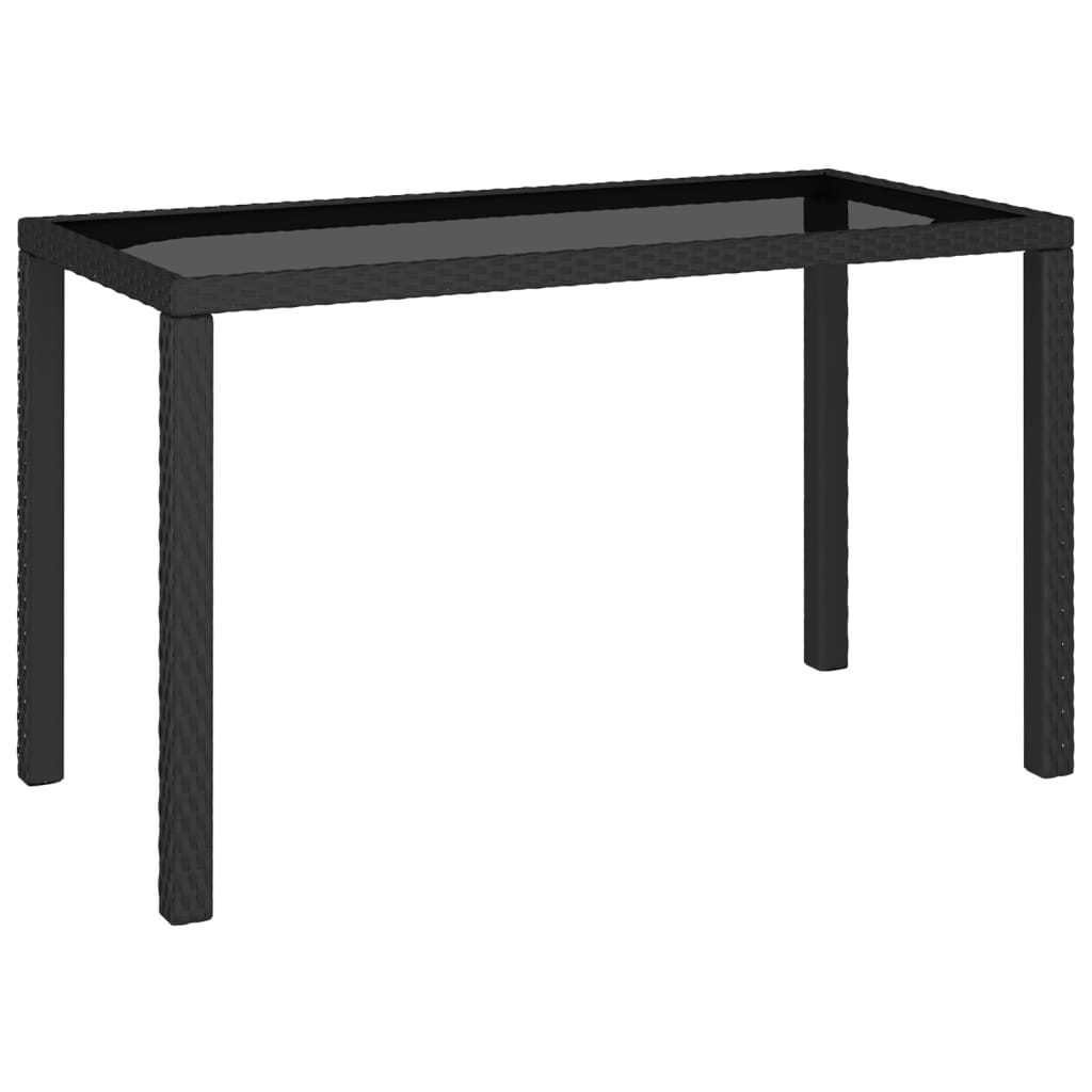 Set comedor de jardín 6 piezas y cojines ratán sintético negro
