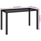 Set comedor de jardín 6 piezas y cojines ratán sintético negro