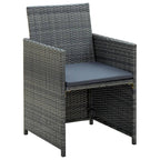Set muebles de jardín 4 piezas y cojines ratán sintético gris