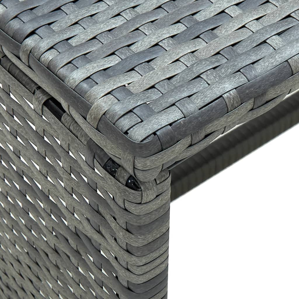 Set muebles de jardín 4 piezas y cojines ratán sintético gris