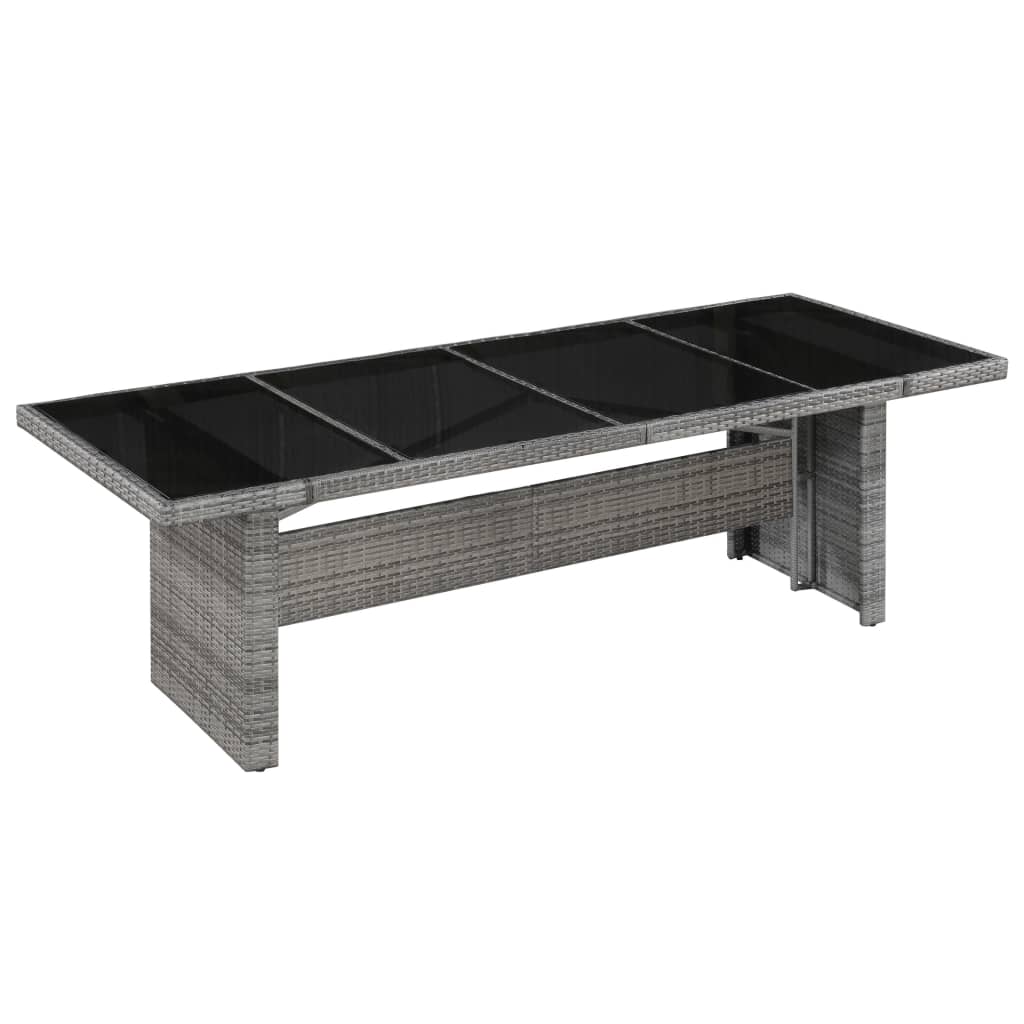 Mesa de jardín ratán sintético madera acacia maciza 240x90x74cm