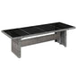 Mesa de jardín ratán sintético madera acacia maciza 240x90x74cm